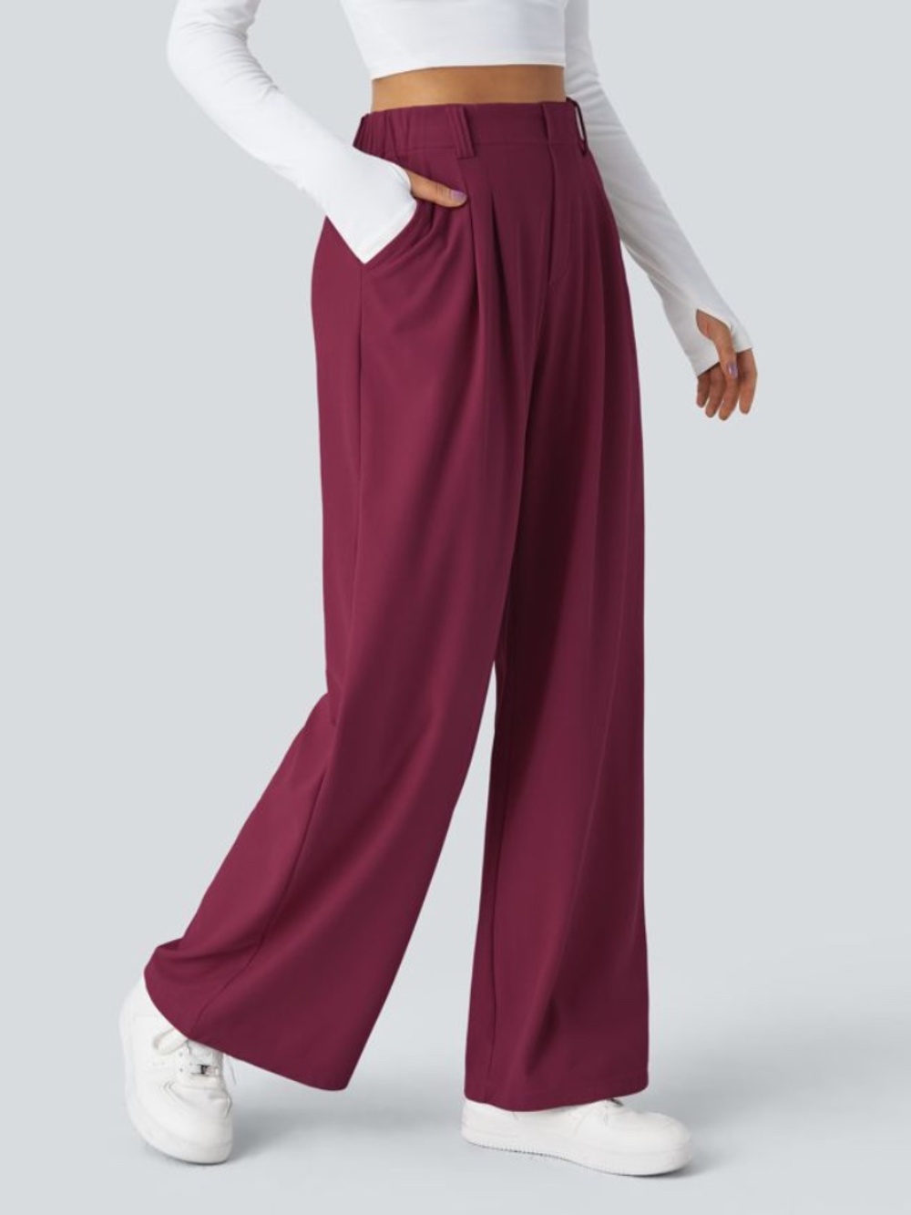 Halara Wide Leg Pleated Pants Size Large